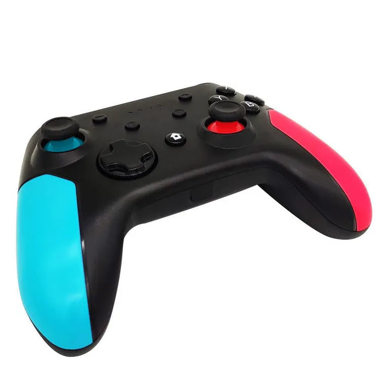 Bluetooth wireless game controller for Nintendo Switch and PC with left blue right red colour scheme