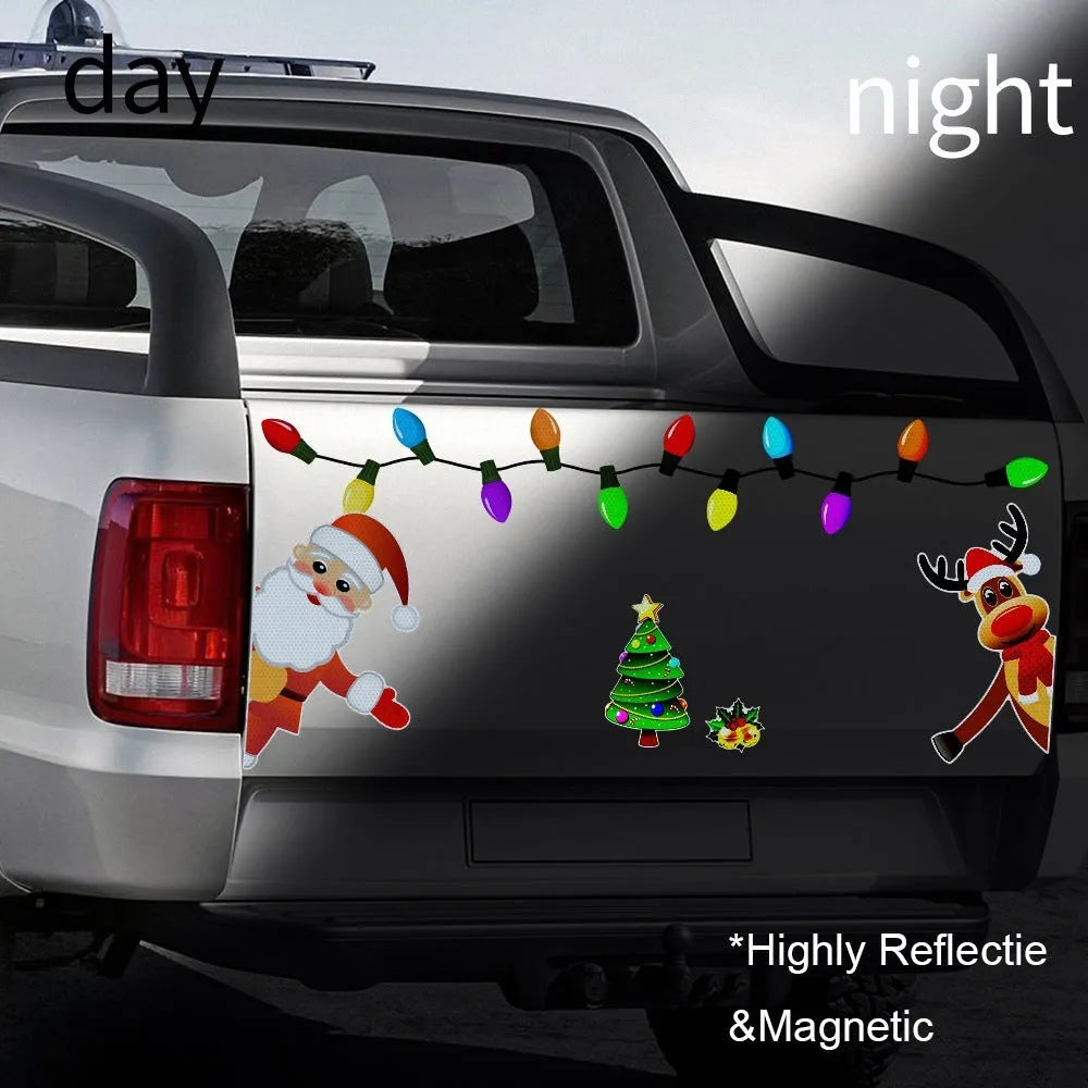 Colourful cartoon elk design on a medium-sized magnetic car decoration sticker.