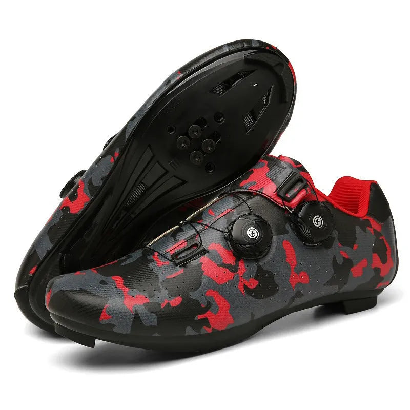 Outdoor sports road bike shoes with lock, breathable lightweight design, available in multiple colours and sizes 36-47