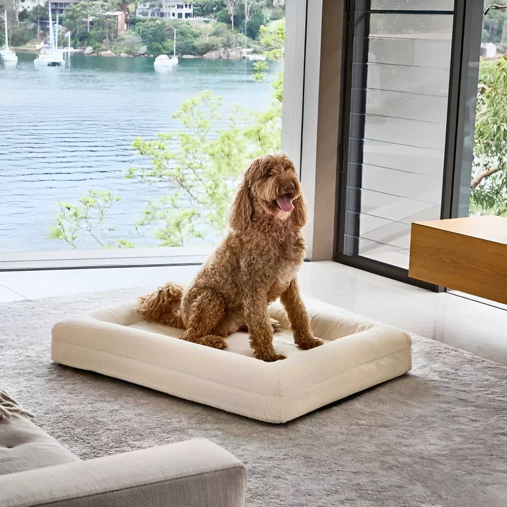 Rectangular pet sofa bed in cloth, thickened dog mattress, four sizes S M L XL, seven colours