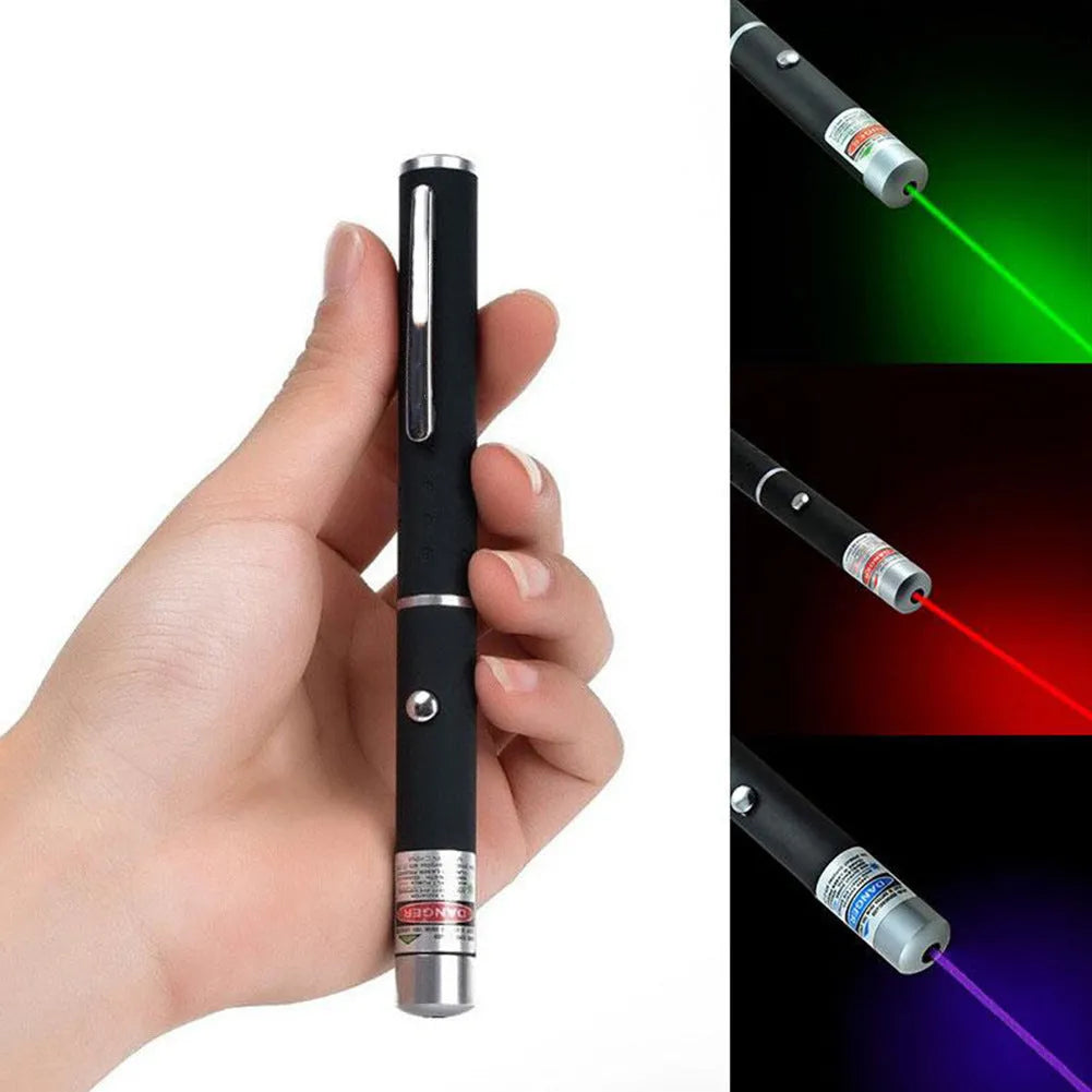 Black pen-shaped 5mW laser pointer with copper and aluminium body, single point beam