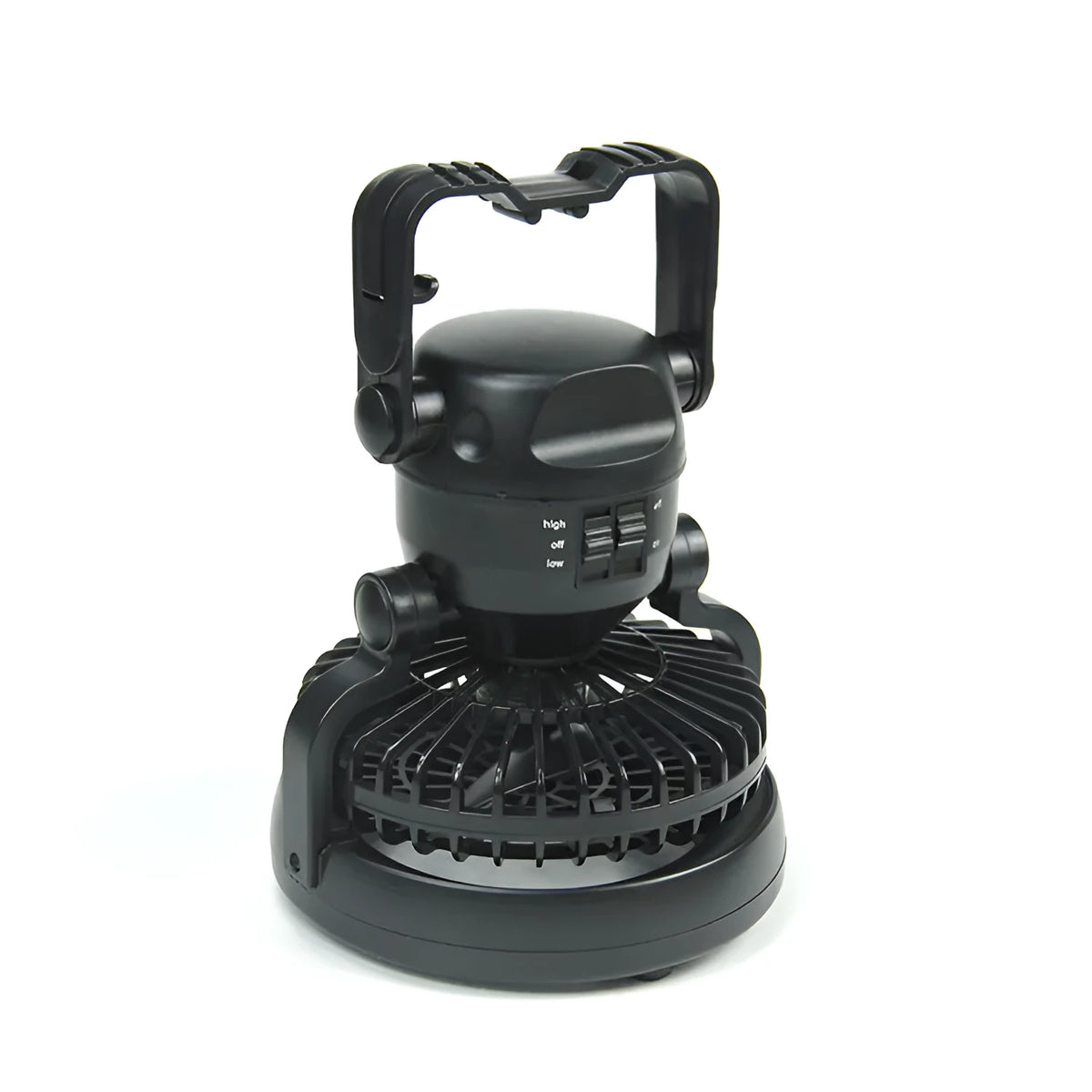 Black multifunctional 18LED camping fan light with dial switch, 167 x 184 mm ABS body