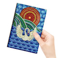 A5 Diamond Painting Notebook in black with decorative elements, 142x207x8mm