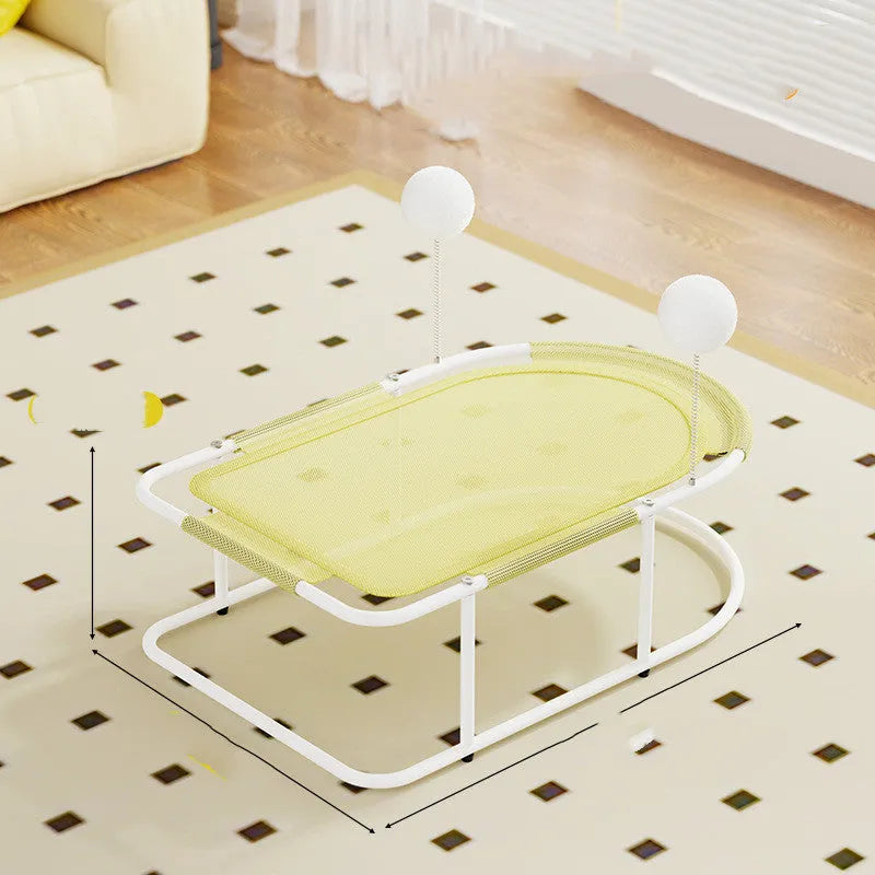 Large grey fabric cat kennel pet bed with breathable construction