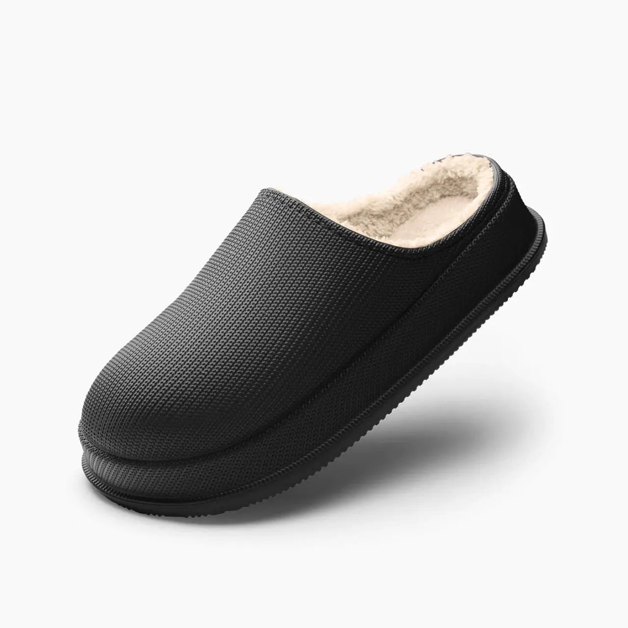 Large size waterproof non-slip warm cotton slippers for men and women, EVA sole and upper, oversleeve style, flat heel, available in multiple colours
