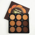 Dark matte makeup palette with 9 waterproof colours and repair disk