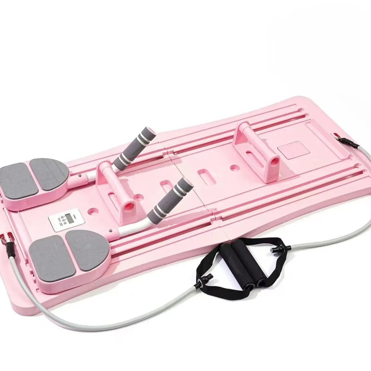 Purple, black, and pink foldable PP plastic belly panel fitness board for abdominal exercises.
