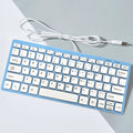 USB wired mini silent keyboard in black, white, pink or blue colour options