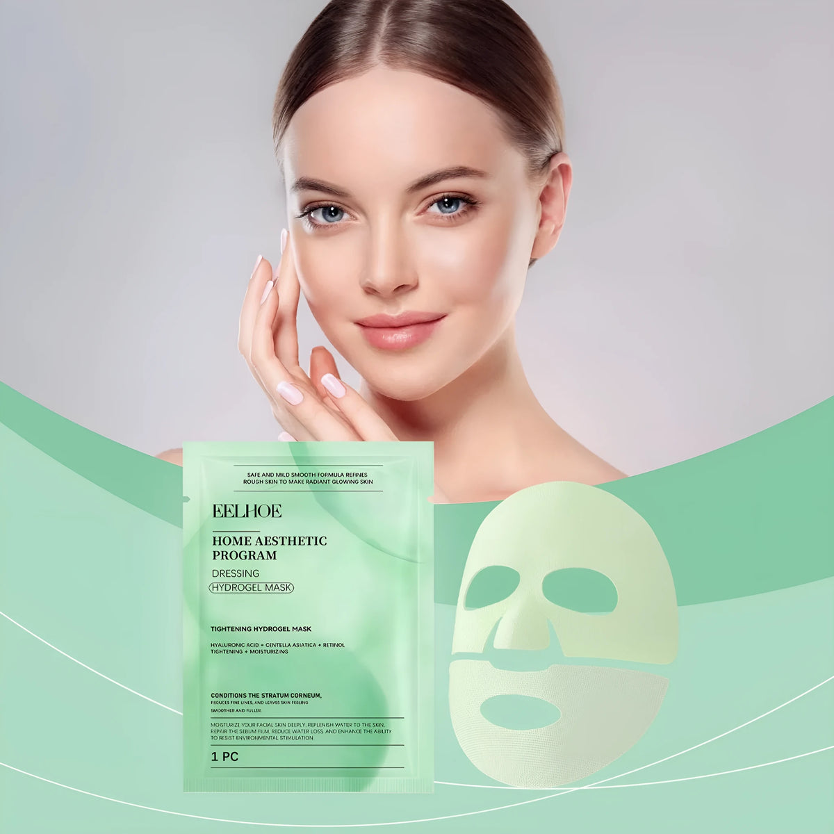 Retinol and hyaluronic acid hydrating facial sheet mask, single or 4-pack.