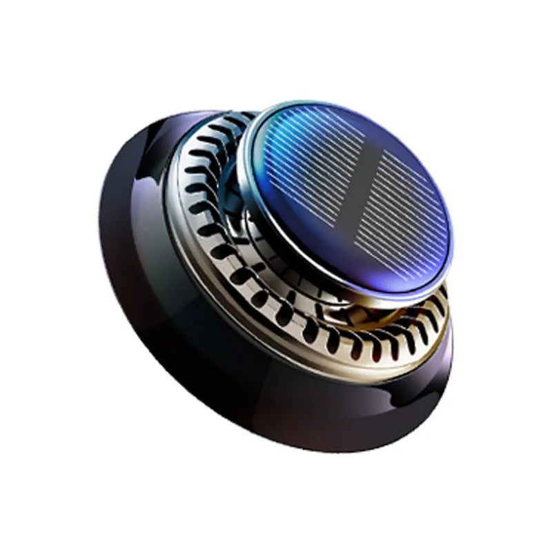 Black electromagnetic solar car de-icing device with aromatherapy function measuring 84mm
