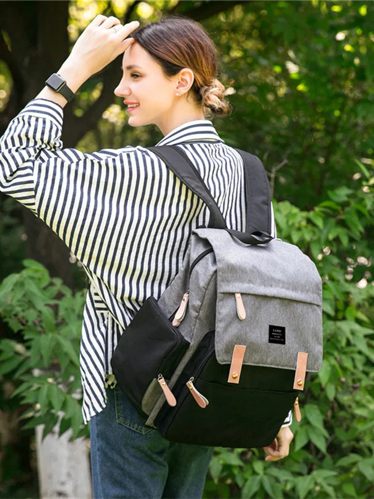 LAND Mommy large oxford cloth diaper backpack with changing mat in multiple colour options