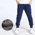 Boys' Korean-style sports trousers in black, elasticated waist, sizes 120cm to 160cm