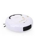 Lazy Smart floor sweeping robot vacuum cleaner in black, blue, or white on a hard floor.