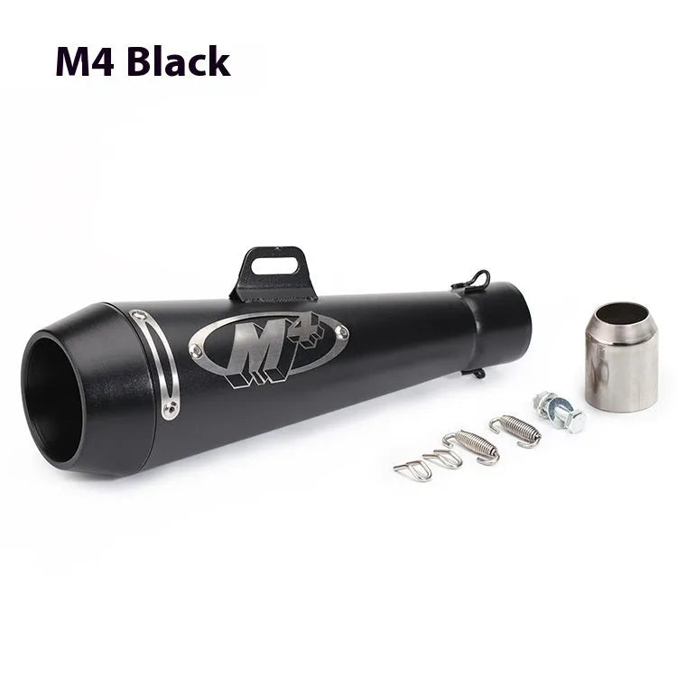 Universal M4 motorcycle exhaust pipe for large displacement bikes in multiple colour options