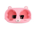 Grey, tan, and pink silicone car cup holder limiter inserts for the centre console