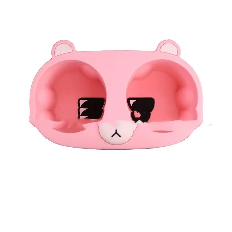 Grey, tan, and pink silicone car cup holder limiter inserts for the centre console