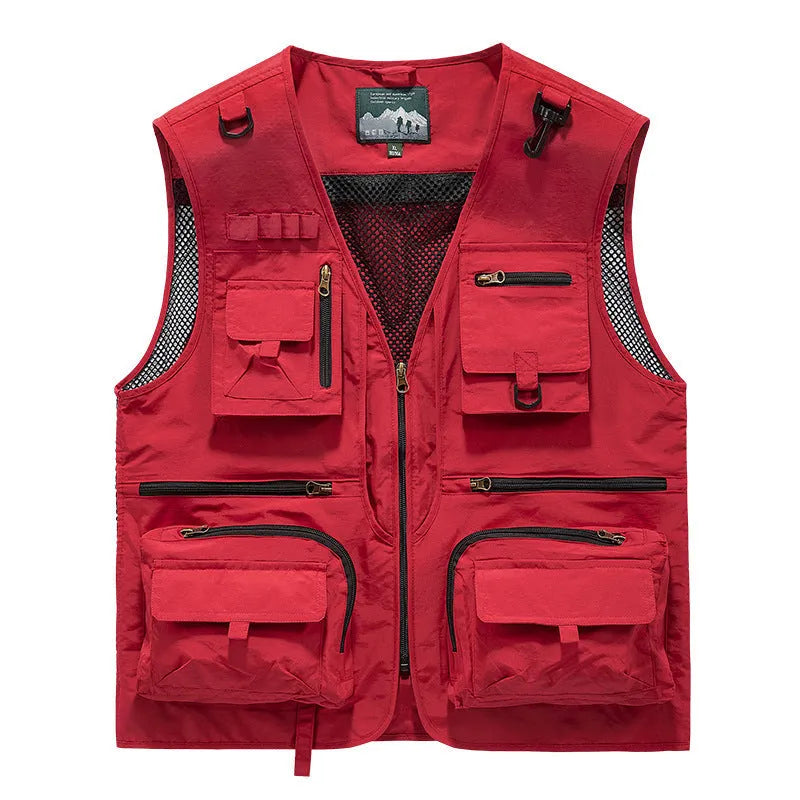 Nylon mesh quick-dry vest for men in grey loose fit