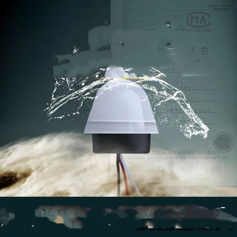 White automatic street lamp switch with motion sensor for 3-5 metre detection range