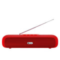 Desktop wireless long strip radio subwoofer in black, blue, red, or silver grey colour options