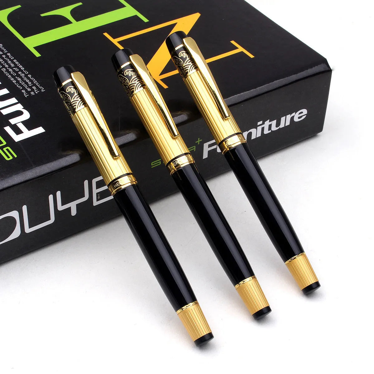 VITNAT metal ballpoint pen with hollow pattern design and black ink 0.5mm point