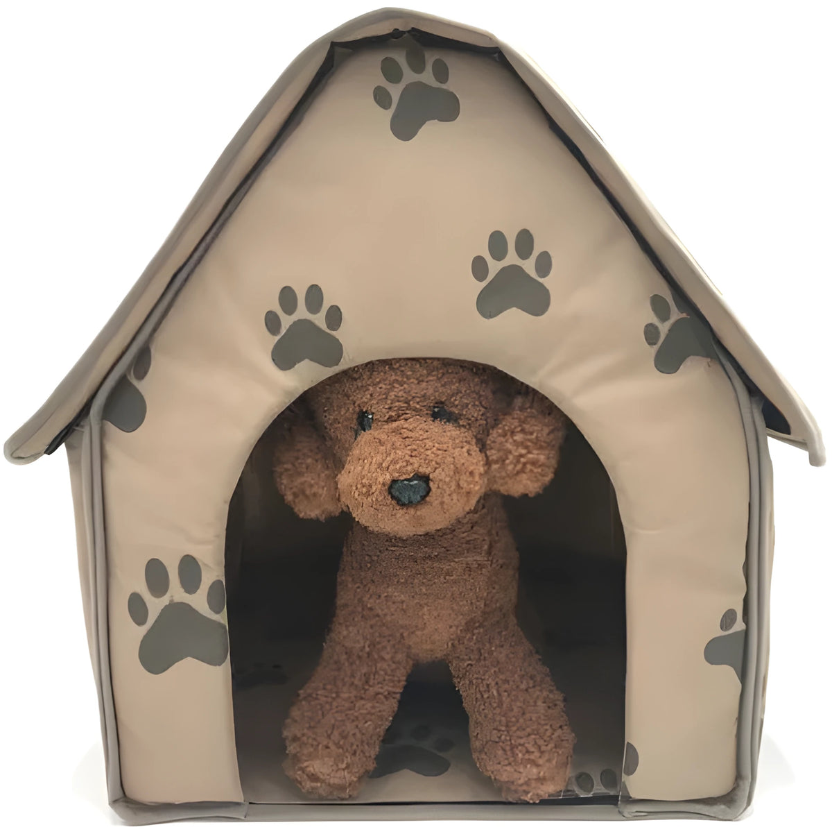 Brown foldable pet mattress dog nest dog cage, 47x49x49cm with 22x26cm door