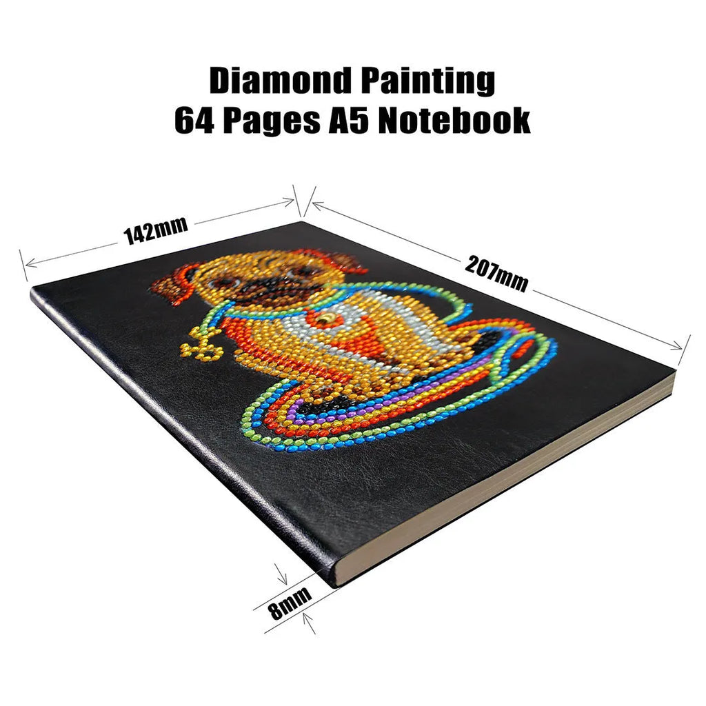 Black A5 DIY diamond painting notebook with 50 pages for design planning