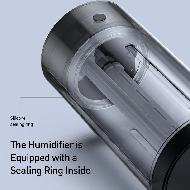Black car diffuser humidifier with aluminium alloy body and USB power connection for air purification