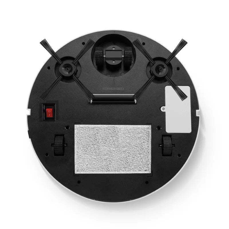 Circular automatic sweeping robot with one-touch button on a hard floor