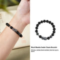 Black retro snake bracelet in 925 sterling silver with obsidian stone, showing animal modelling and certificate