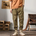 Men's cotton tapered harem pants with ankle band in Korean style casual design