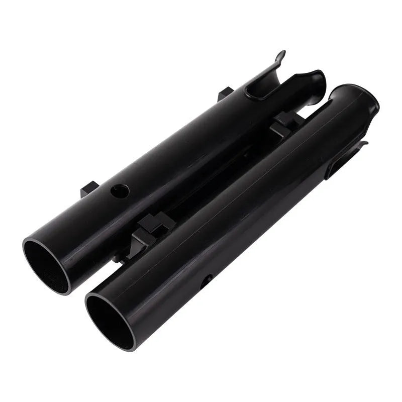 Carbon motorcycle and bicycle fishing rod rack with plastic frame and clamp mechanism