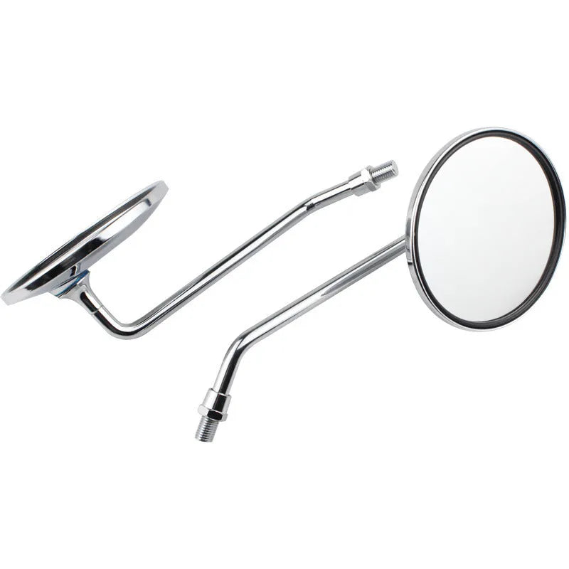 Motorcycle rearview mirror electroplated silver aluminium alloy 8mm thread pair