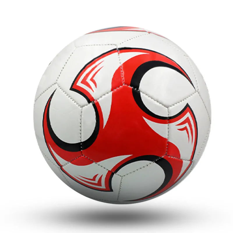 PVC football in multiple colours and designs, shown in sizes 3, 4, and 5 for training and matches