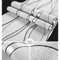 Curve stripe 3D decorative wallpaper in deerskin velvet for video walls