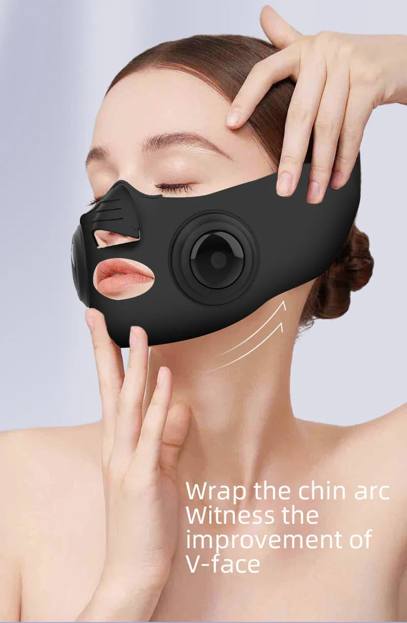 Black photon rejuvenation beauty mask device with USB charging for household facial skincare