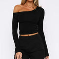 Women's black slim fit knitted cardigan with shoulder strap detail and long sleeves