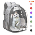 Portable transparent cat backpack in solid grey colour, Oxford material, 20L capacity for pet travel