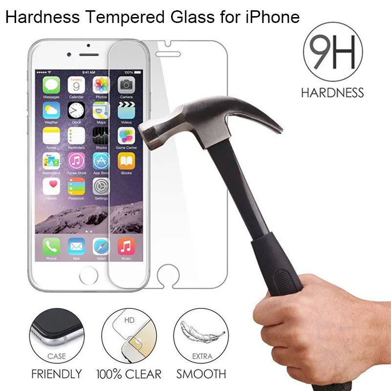 iPhone tempered glass screen protector with anti-fingerprint coating for multiple iPhone models