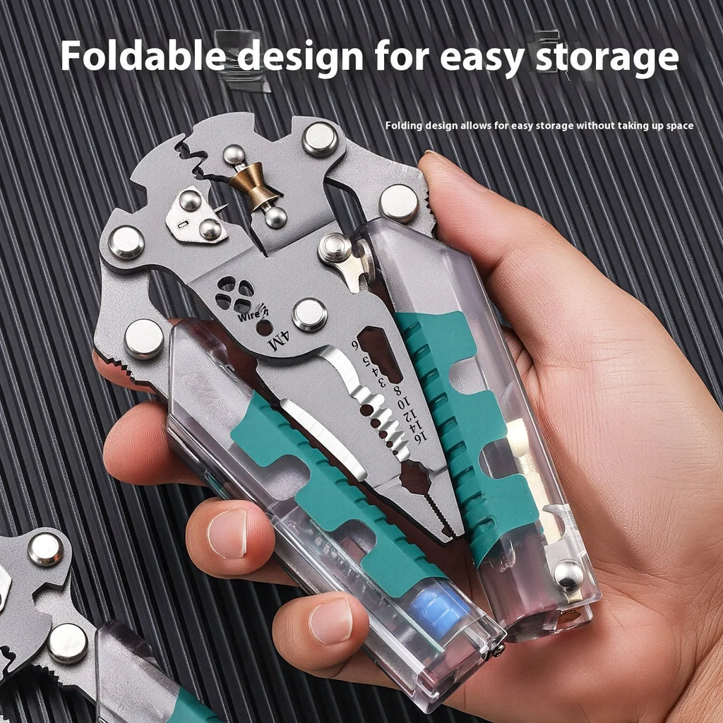 Thickened multi-functional electric pointed pliers wire stripper with rust prevention, 8.8 inch length