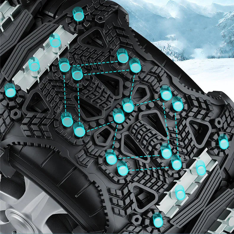 Universal steel plate tyre chain set for cars and SUVs with tools