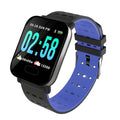 A6 colour screen smart bracelet in blue, black or orange with zinc alloy case and silicone strap