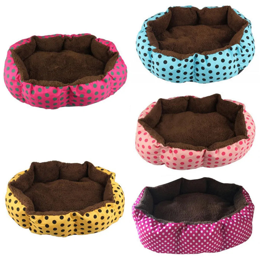 Soft fleece pet warm bed for cats in pink colour measuring 35x30cm