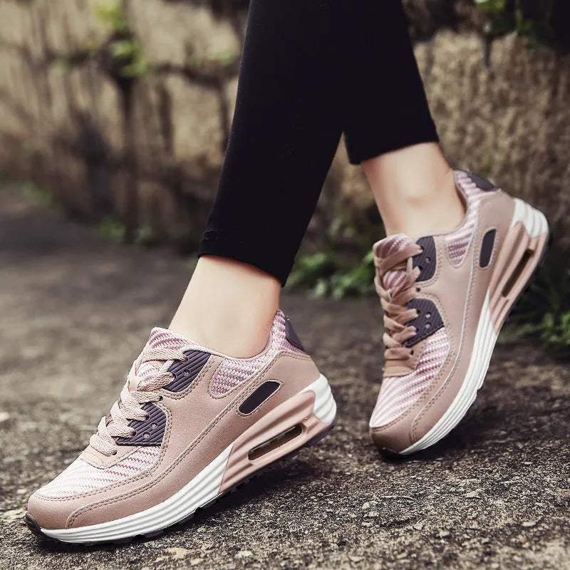 Women's casual shoes with 3.5cm heel in beige orange, grey and pink purple colours