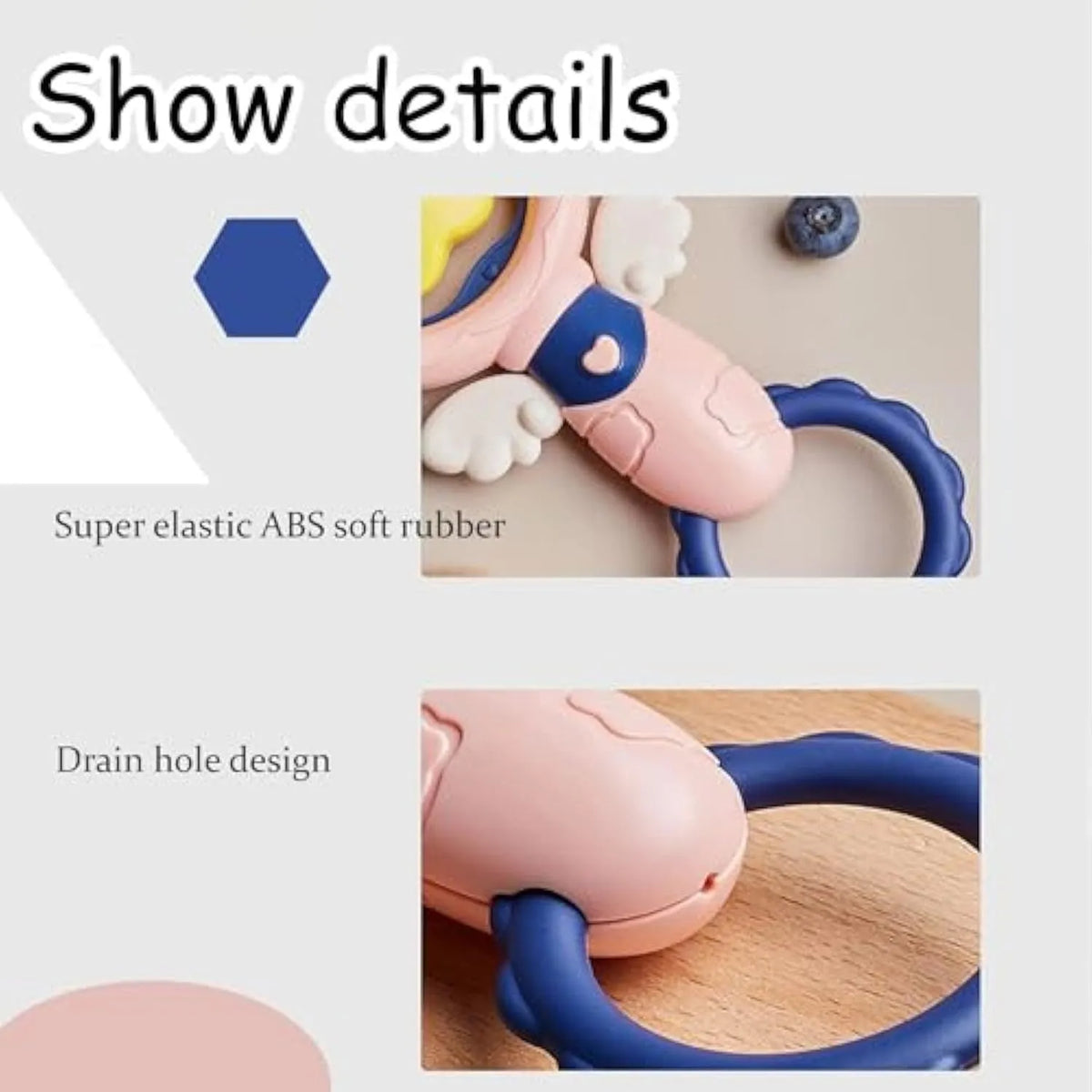 Set of four interactive dog toys with dental cleaning shapes and safety rings for large breed dogs