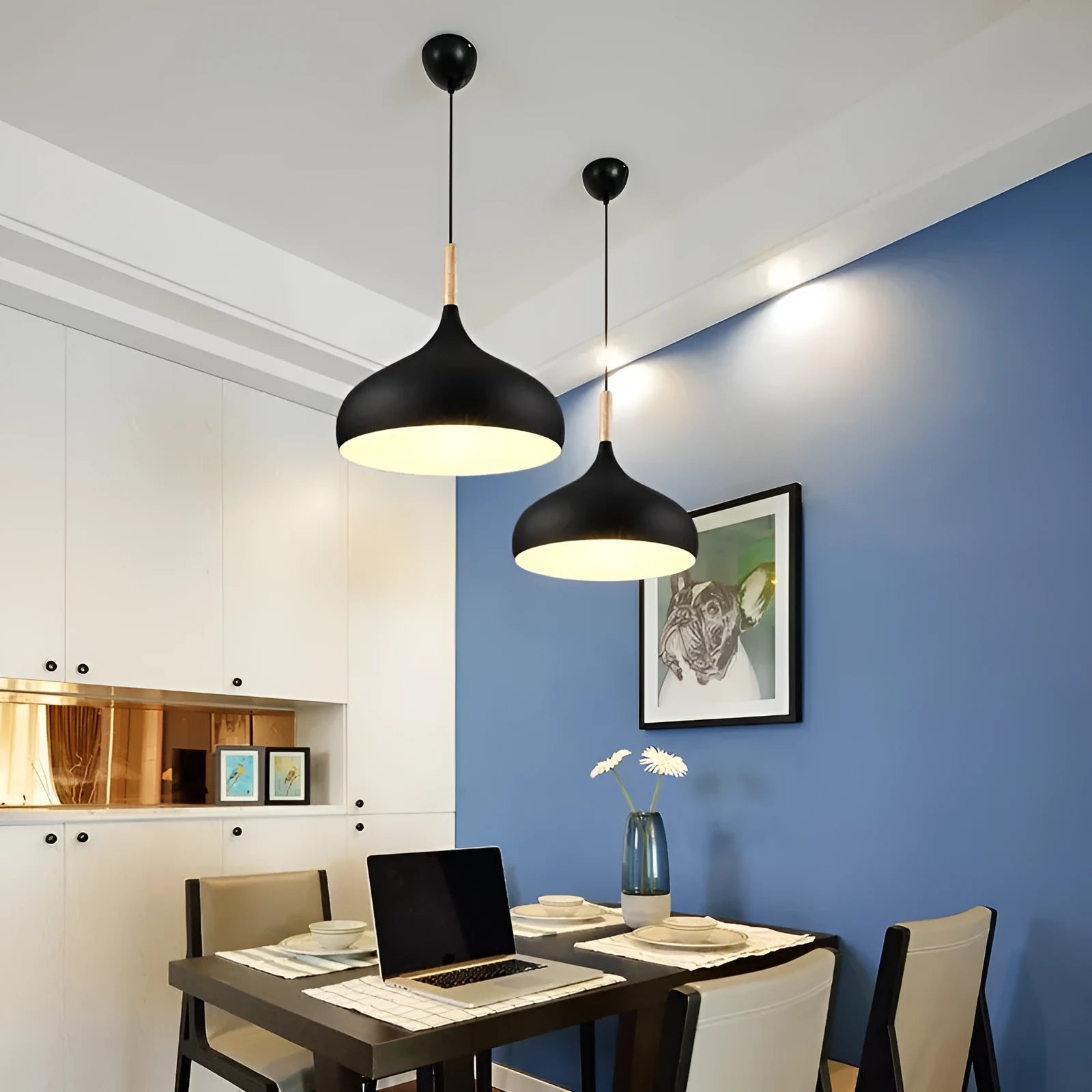 Macarone chandelier pendant lamp with adjustable height in modern zinc alloy and aluminium construction