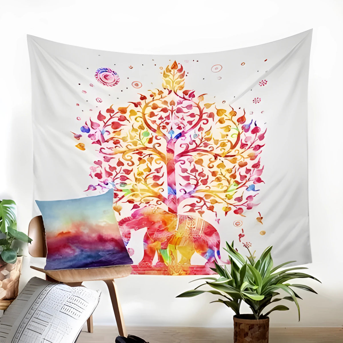 European classical woven polyester fibre tapestry tarpaulin wall hanging for bedroom and living room decor
