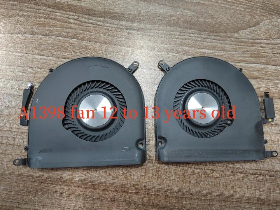 Black internal cooling fan for MacBook Pro A1398 MC975 MC976 13 to 15 inch laptop replacement part