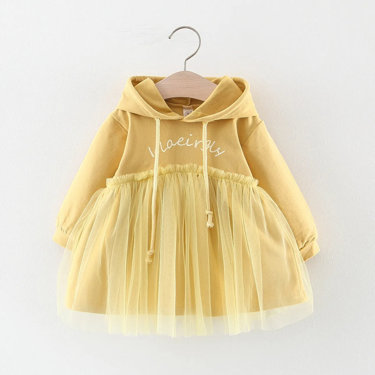 Girls baby dress and skirt set in pink and yellow, cotton blend, sizes 70-100cm available
