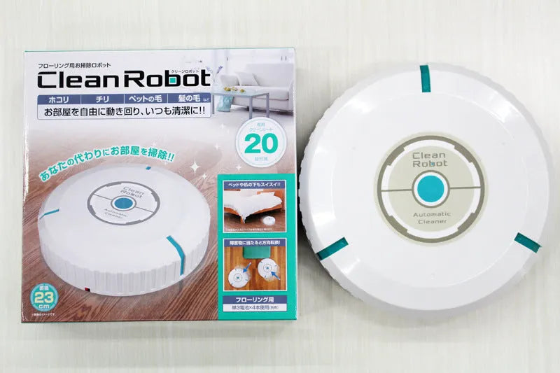 AC automatic sweeping robot vacuum cleaner for carpets and hard floors in black or white colour.