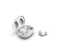 M18 true wireless stereo in-ear headset in black and white colour options with charging case